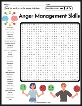 Anger Management Skills Word Search Puzzle Worksheets Library Anger Management Skills Word Search Puzzle Worksheets Library