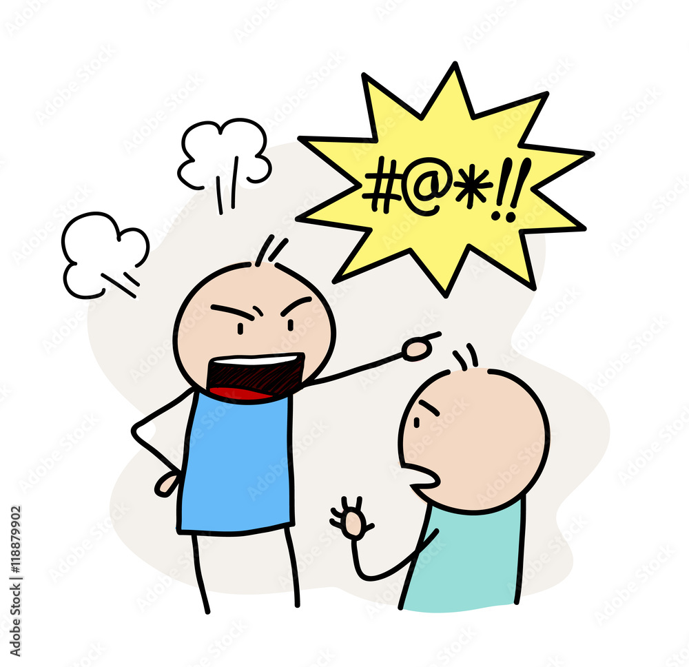 Anger Management. A hand drawn vector doodle illustration of an ...