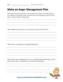 Anger Management Worksheets