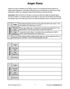 anger therapy handouts