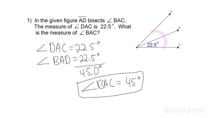 How to Solve Angle Addition and Angle Bisectors | Geometry | Study.com