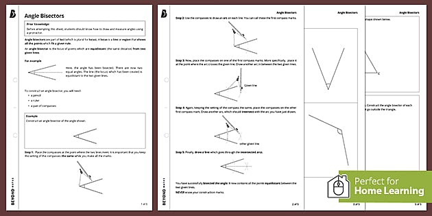 Constructing Perpendicular and Angle Bisectors Worksheet | Fun and ...