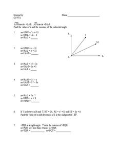 Angle Bisectors Worksheet for 10th Grade | Lesson Planet