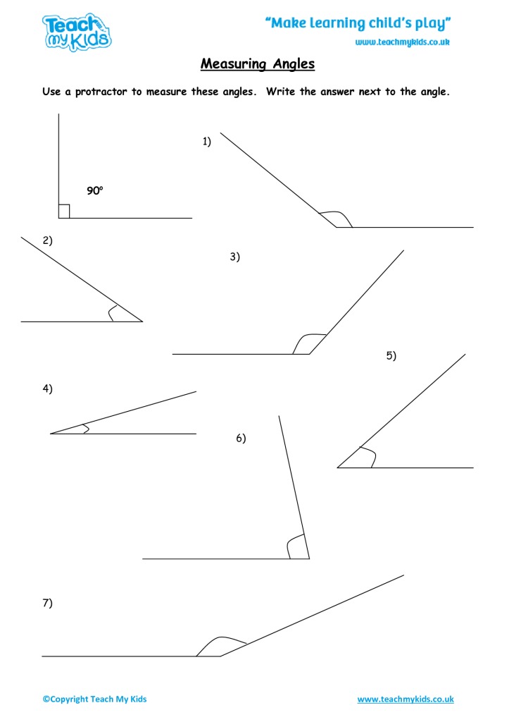 angle measurements worksheet