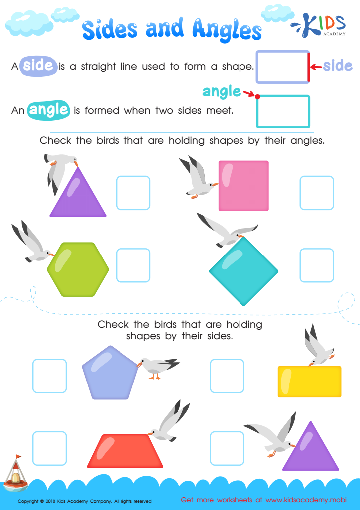 Sides and Angles Worksheet: Free Printable PDF for Children