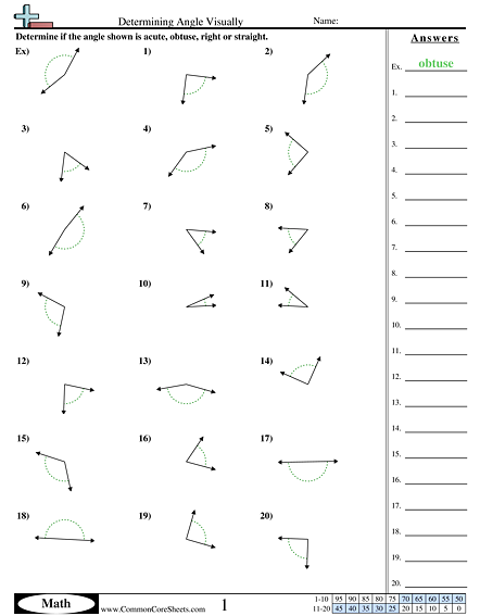 Angles Worksheets | Free - CommonCoreSheets