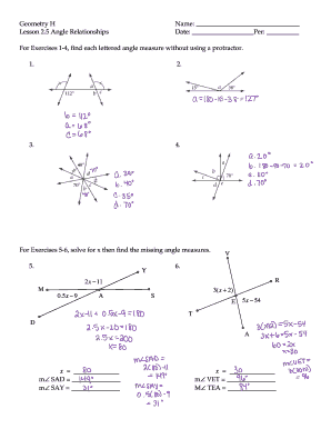 angle relationships worksheet answers