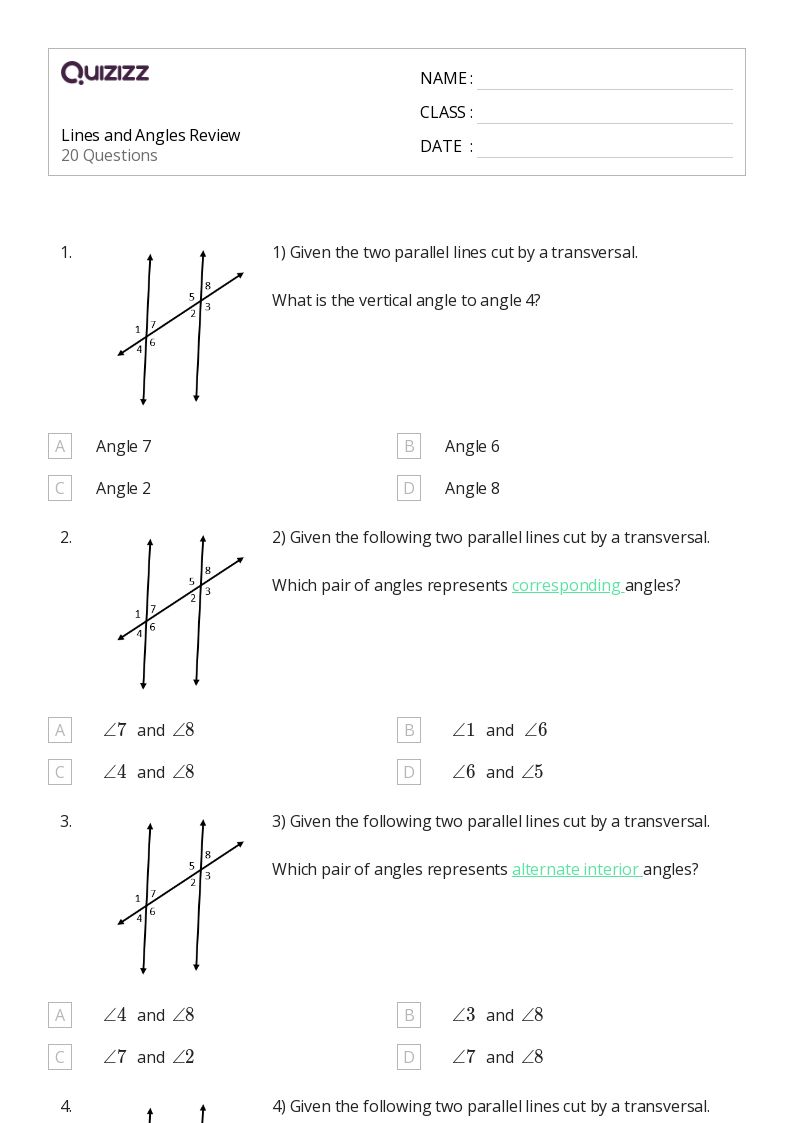 50+ angles worksheets for 11th Class on Quizizz | Free &  Printable