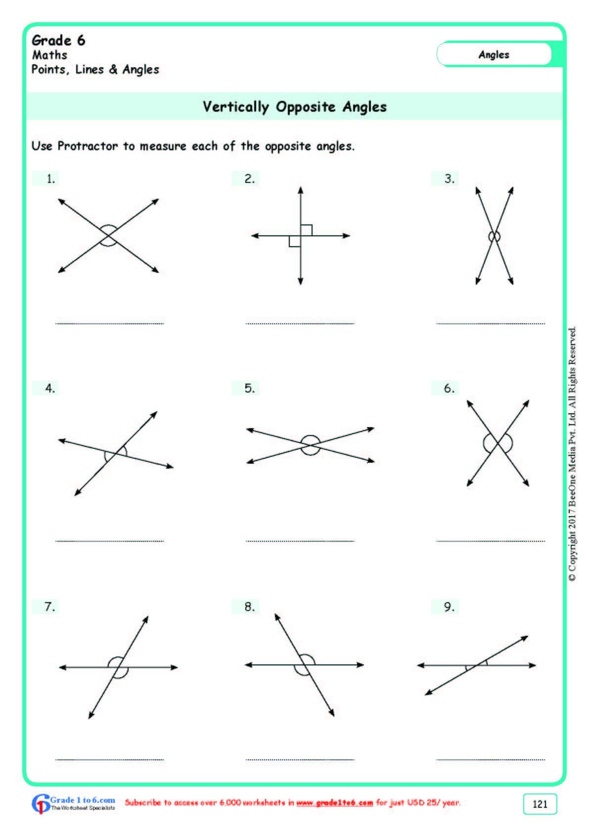 Vertical Angles Worksheet Pdf Pin On Free Math Worksheets | Angles ...