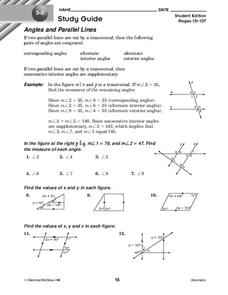 Angles and Parallel Lines Worksheet for 10th Grade | Lesson Planet