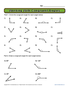 Working With Congruent Angles | 8th Grade Geometry Worksheets