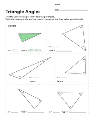 Triangle Angles | Worksheet 