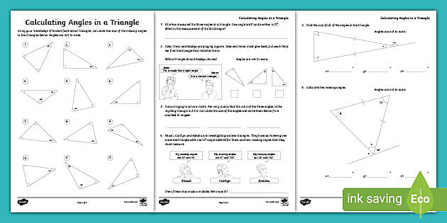 ? Calculating Angles in Triangles Activity Sheets - Twinkl KS2