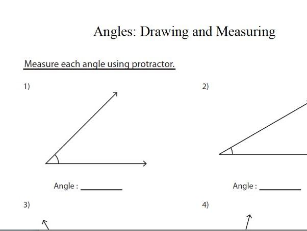 drawing and measuring angles maths worksheet  