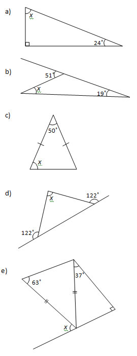 angles of a triangle worksheet answers