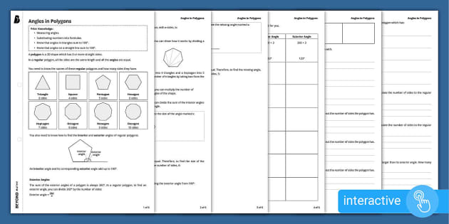 ? Angles in Polygons Worksheet | KS3 Maths | Beyond