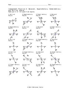 Pairs of Angles Worksheet for 10th Grade | Lesson Planet