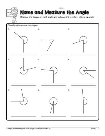 angles practice worksheet