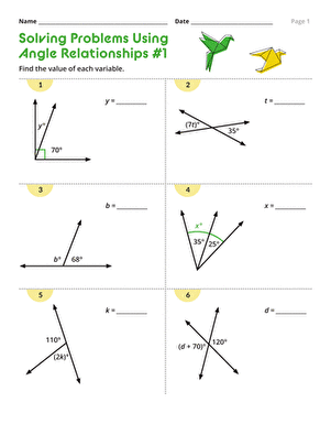 Solving Problems Using Angle Relationships #1 | Interactive ...