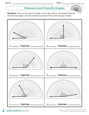 Measure and Classify Angles | Worksheet 