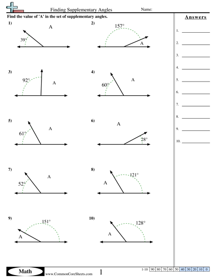 Angles Worksheets | Free - CommonCoreSheets