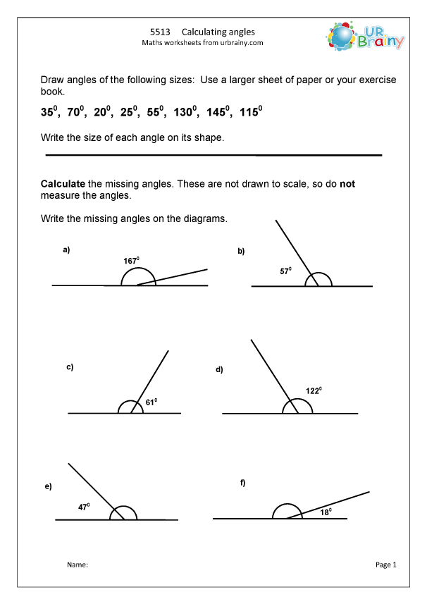 Calculating angles - Geometry (Shape) for year 5 (age 9-10) by ...