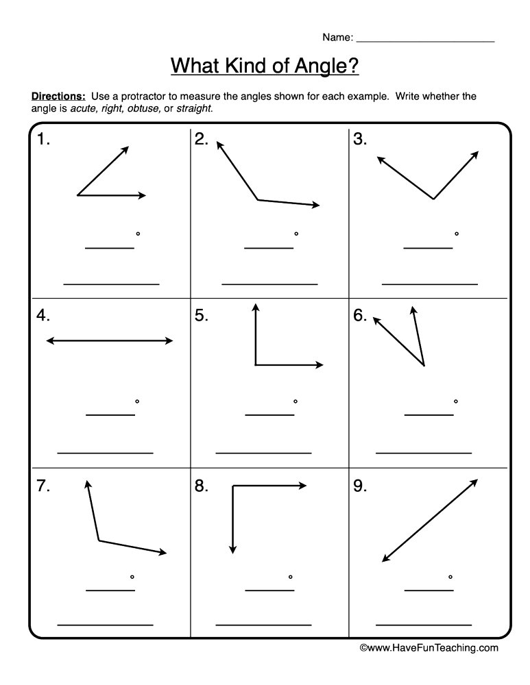 What Kind of Angle Worksheet  