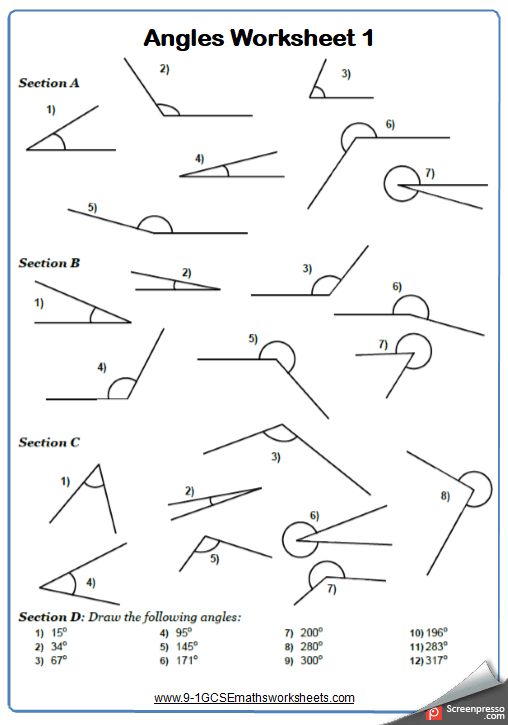 Drawing And Measuring Angles Maths Worksheet And Answers 9 | Free ...