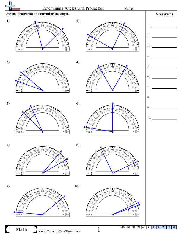 angles worksheet