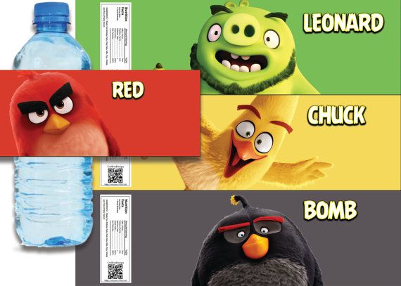 angry birds water bottle labels printable