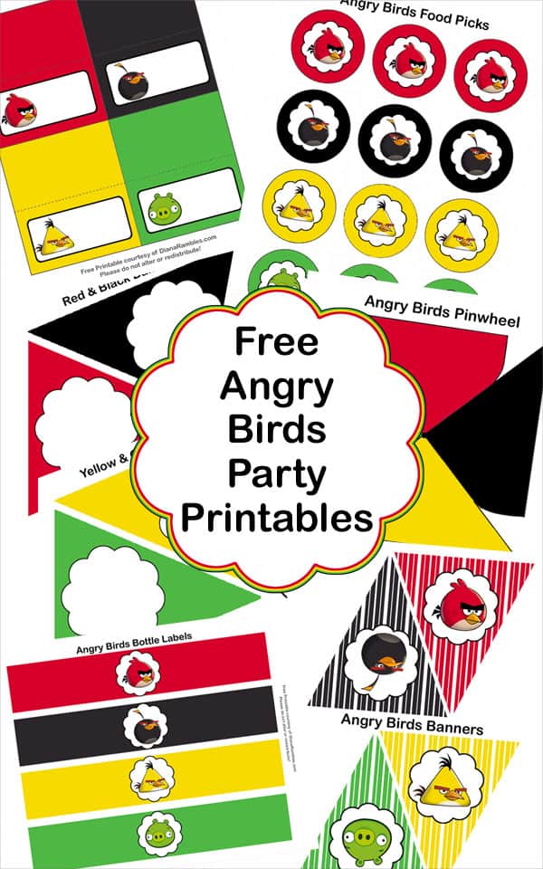 angry birds water bottle labels printable
