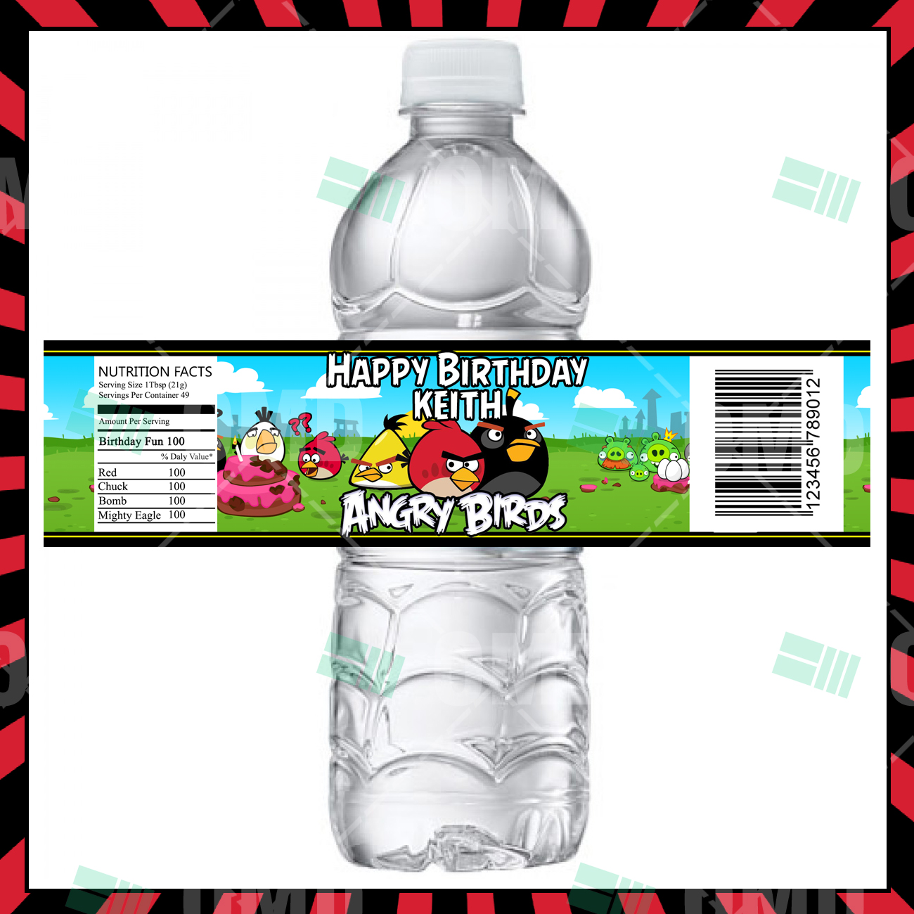 angry birds water bottle labels printable