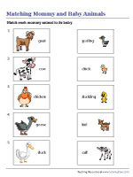 animal baby worksheet