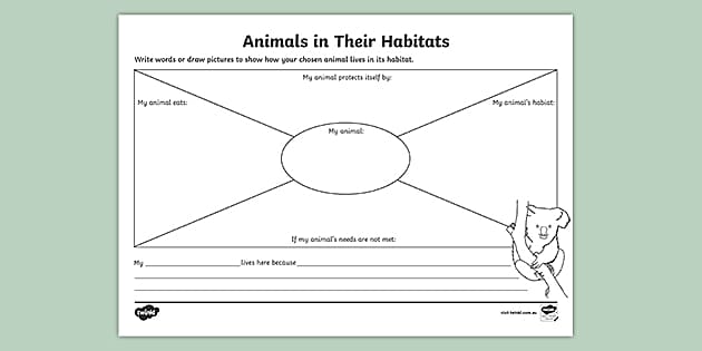animal habitat worksheet for 2nd grade