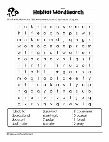 animal habitat worksheet for 2nd grade
