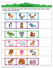 animal habitats worksheet for kindergarten