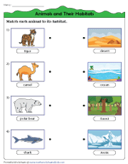 animal habitats worksheet for kindergarten