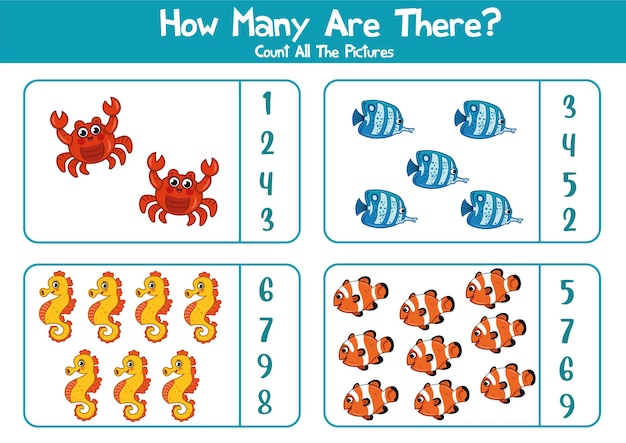 Premium Vector | Educational worksheet for preschool kids Count ...