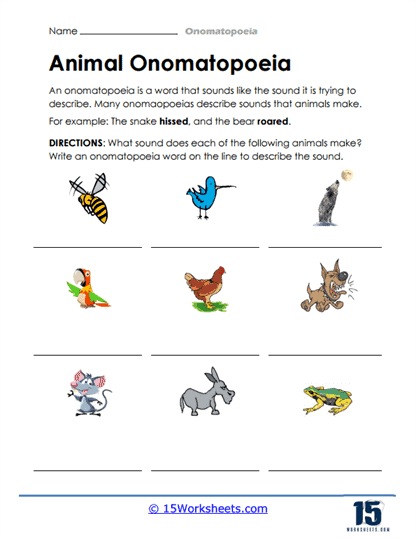 Onomatopoeia Worksheets - 15 Worksheets Library