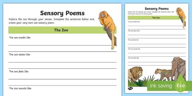 animal poem worksheet