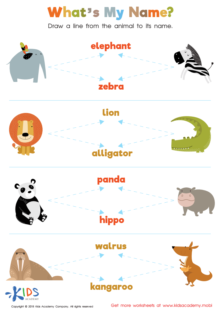 animal worksheet for kids