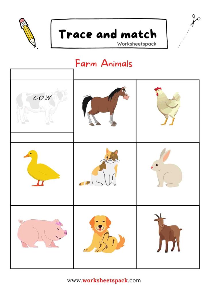 animal worksheet for preschool