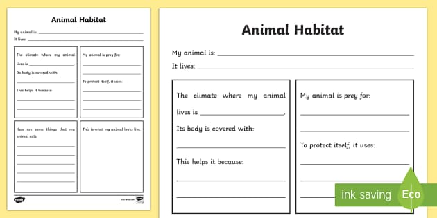animals and their habitat worksheet