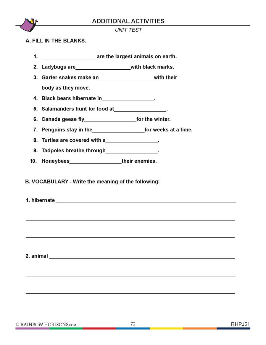 Animal Life Cycles: Unit Test - WORKSHEET - Grades 2 to 3 - eBook ...