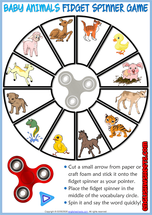 animals vocabulary games printable