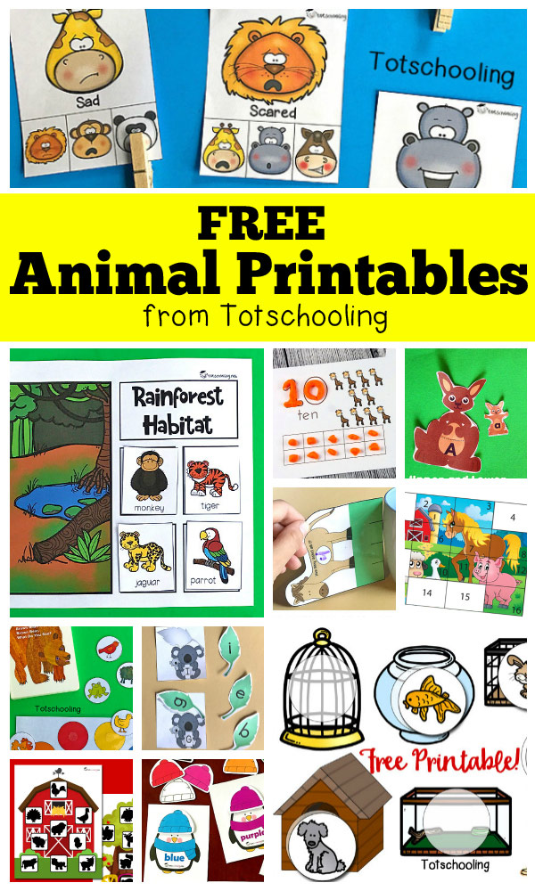 FREE Animal Printables for Preschool | Totschooling - Toddler ...