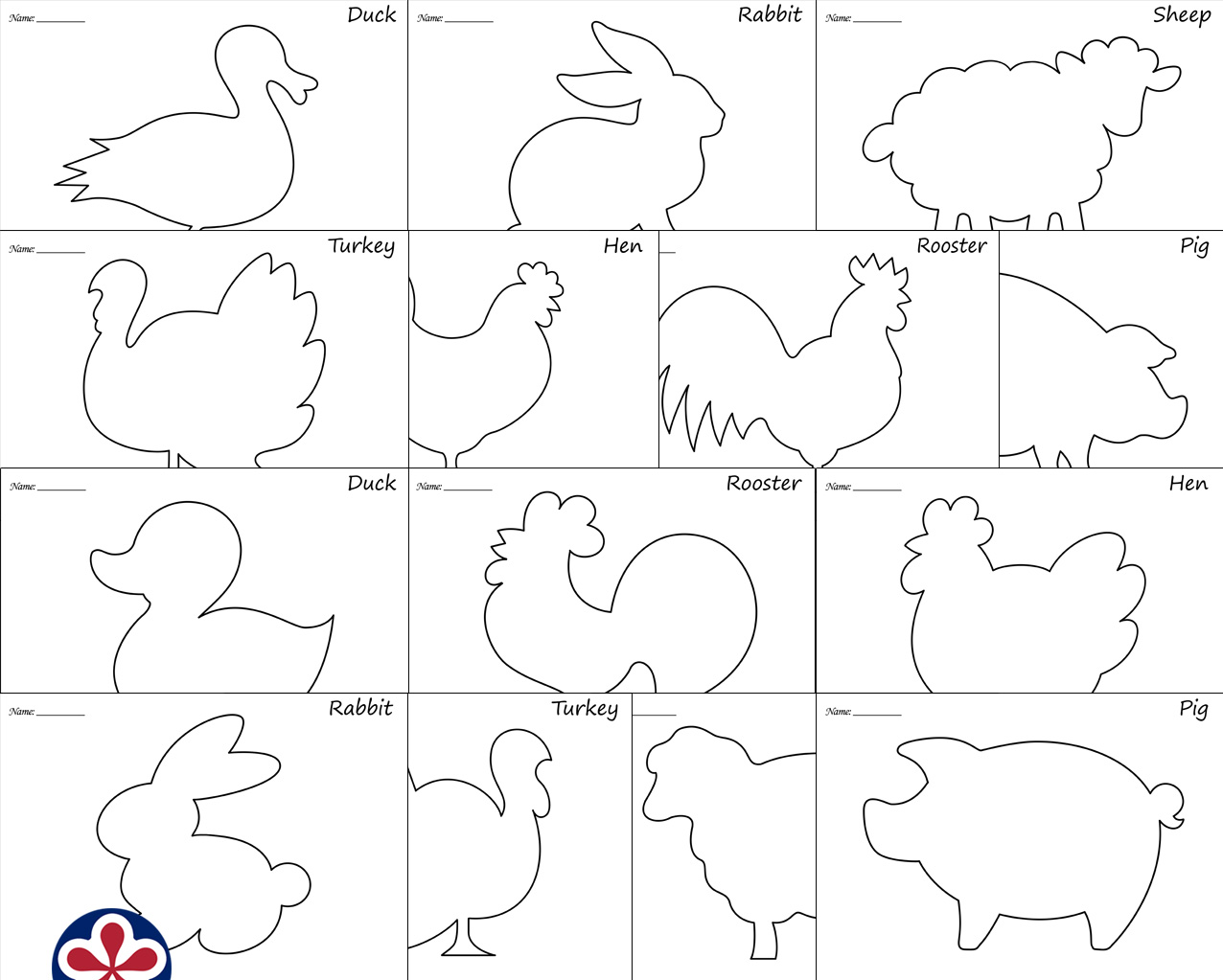 animals worksheet for preschool