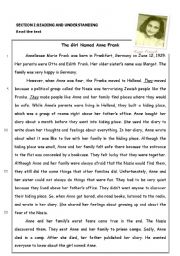 anne frank worksheet middle school