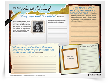 anne frank worksheet