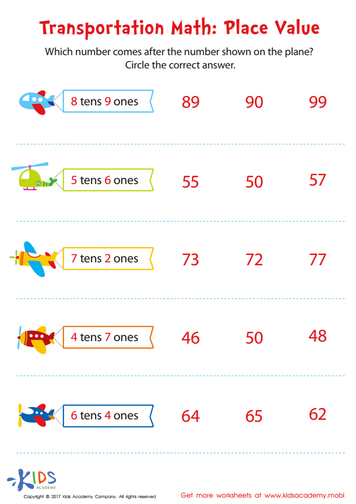 anser 7 place value worksheet